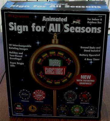 美品！ミスタークリスマス　ホリデー・イン・モーション Mr. Christmas Interchangeable Lighted Animated Sign - BRAND NEW IN