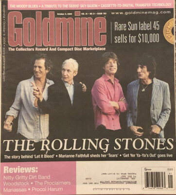 Goldmine Magazine Rolling Stones Marianne Faithful Moody Blues October 9 2009