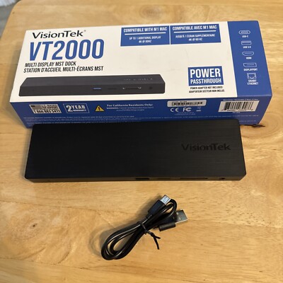 VisionTek VT2000 Triple Display USB-C Docking Station for Laptop (901284) 