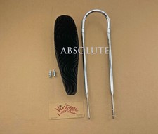 VINTAGE LOWRIDER 20" SHORT BACK SISSY BAR IN CHROME W/ BLACK VELOUR BANNANA SEAT