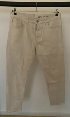 COS Herren Jeans Offwhite Creme Hellbeige Tapered Gr. 32x30 UVP 89  Gebraucht
