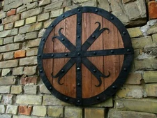 Medieval Wood & Steel Viking Shield Armoury Battle Shield Warrior Templar Heavy