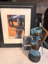 Star Wars Aayla Secura Mini-Bust Gentle Giant 2201/4250 W/SIGNED AMY ALLEN PIC