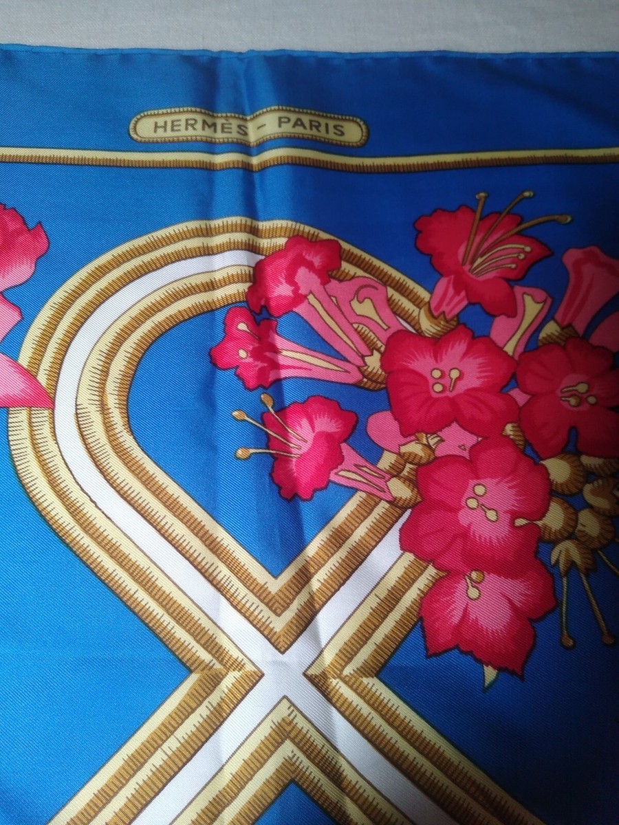 HERMÈS Caraïbes シルクスカーフ Gorgeous Vintage 1970's Hermes Caraibes Silk Scarf France