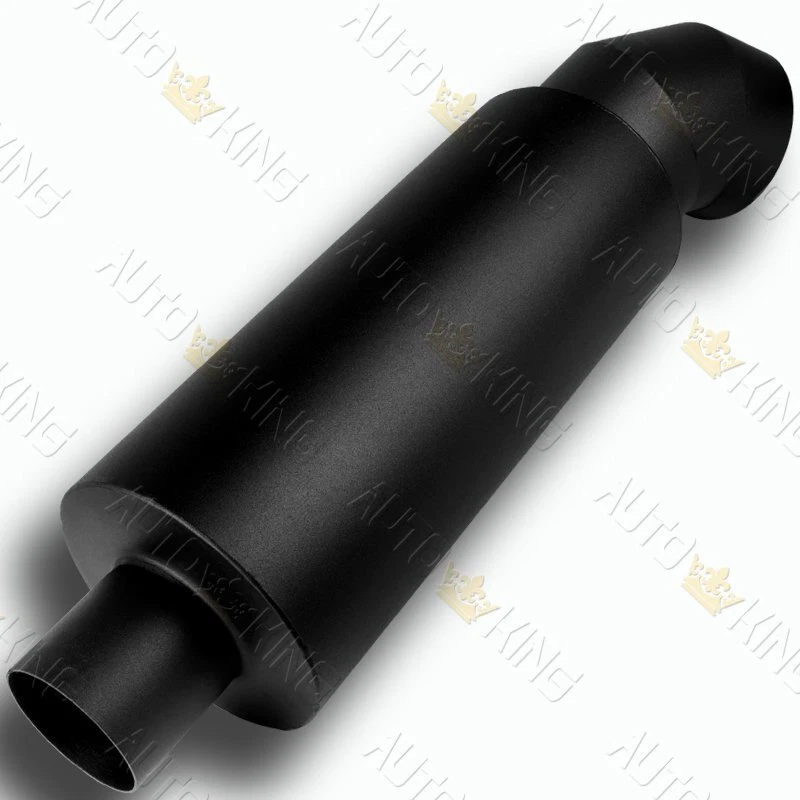 UNIVERSAL 4" CUTTER KNIFE BLACK T304 STAINLESS STEEL 2.5" INLET EXHAUST MUFFLER - Image 3 of 4