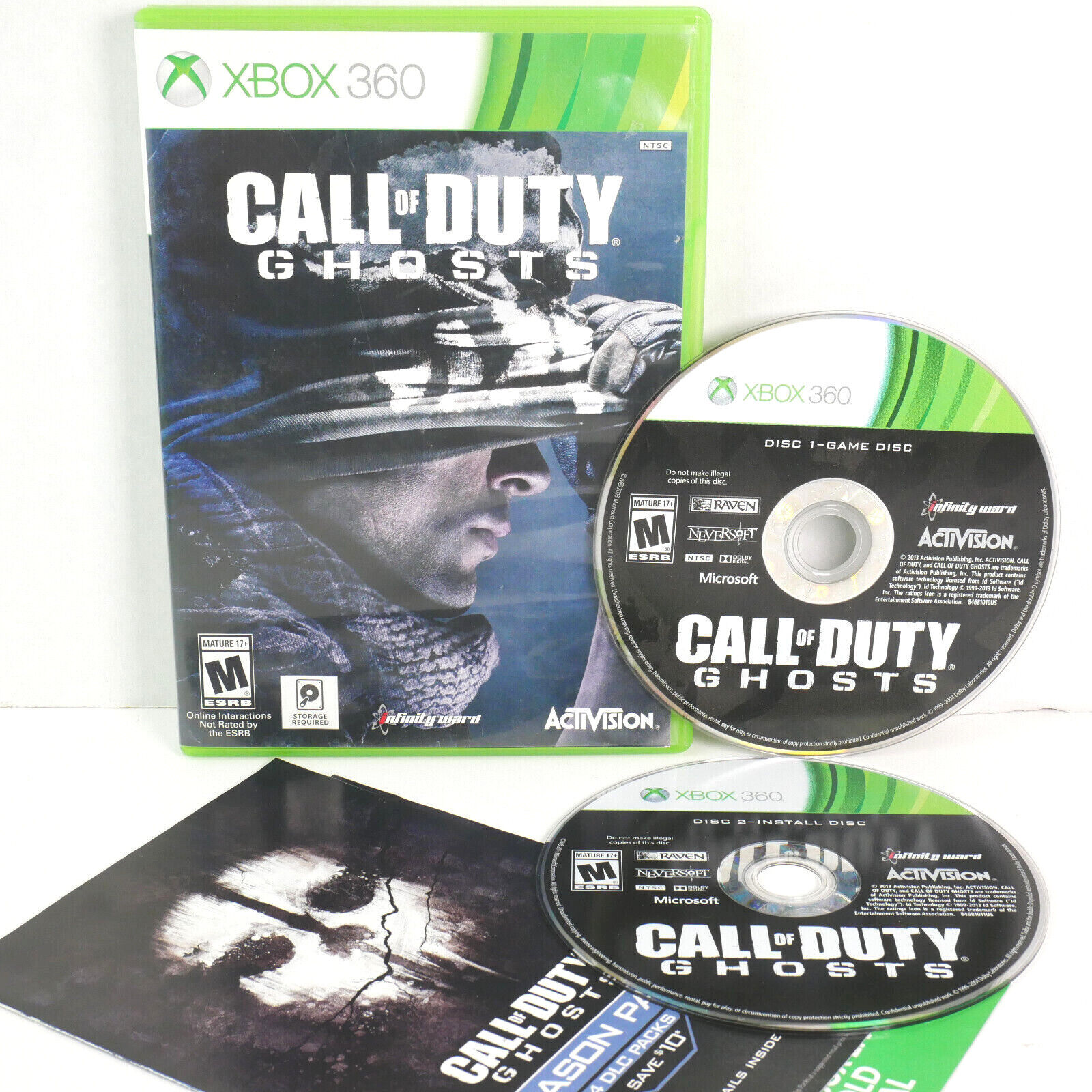 Call of Duty Ghosts Video Game for Xbox 360, 2 Discs Set PRE-OWNED