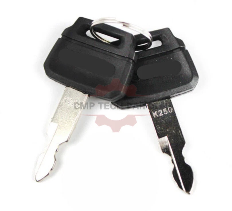 2PCS K250 Keys For Kobelco SK100 SK200 Kawasaki Case Excavator Wheel Loaders