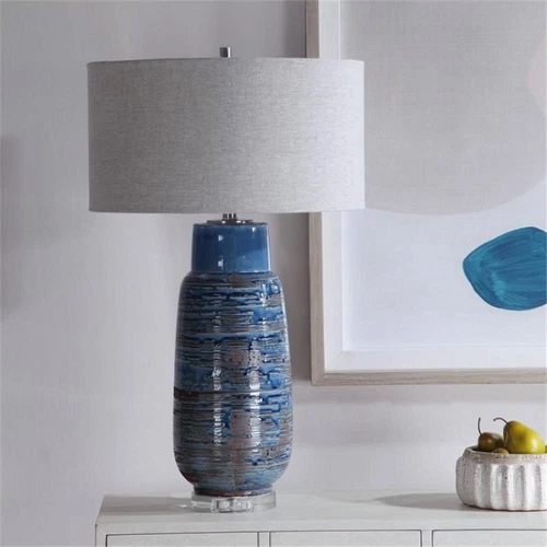 Bowery Hill Contemporary Table Lamp in Aged Indigo - Picture 4 of 6