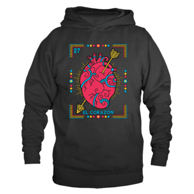 EL CORAZON LOTERIA CARD GRAPHIC HOODIE