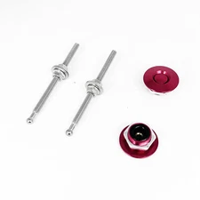1.25" Push Button Billet Hood 32mm Bonnets Pins Lock Clip Latch Length 4'' 2 Pcs