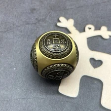 Vintage Brass Fidget Spinner Cube, Six-Sided Rotating Stress Relief Toy