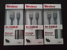 3 pack Just Wireless 4 ft Micro USB Cable- Gray- Samsung, LG, HTC, Huawei