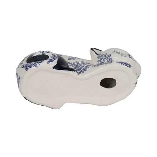 Schlafende Katze Figur weiß und blau - Bild 6 von 11