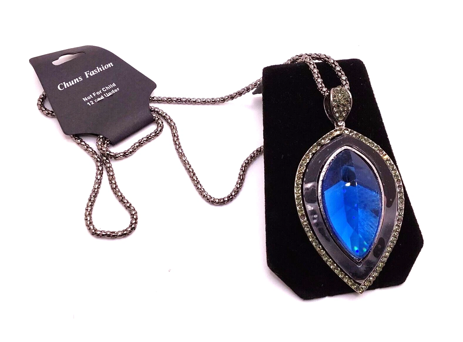 VETEMENTS Collana con Ciondolo Pietra Stradale Solitario Abbagliante Solitario Blu