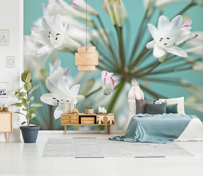 3D Weiße Blumen M2040 Tapete Wandbild Selbstklebend Assaf Frank Romy