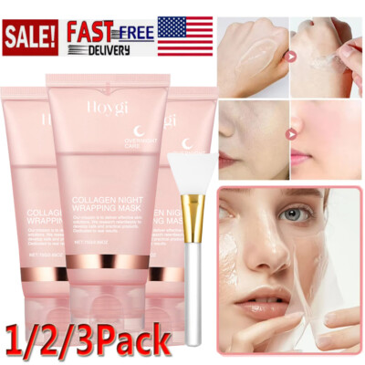 Collagen Night Wrapping Mask Overnight Wrapping Peel Off Natural Facial Mask 75g