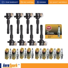 8x Ignition Coil & 8x NGK Platinum Spark Plug for BMW X5 4.4L V8 UF354