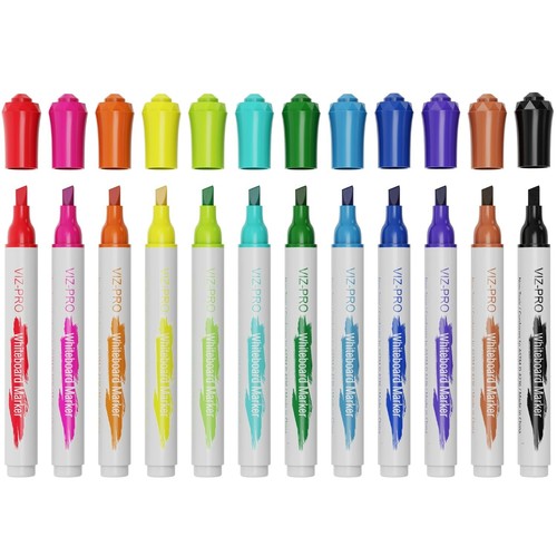 VIZ PRO Dry Erase Markers Chisel Tip 12 Count Low Odor Whiteboard viz-pro-dry-erase-markers-chisel-tip-12-count-low-odor-whiteboard