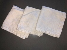 Vintage Off White Cloth Square Napkins Set Of 3