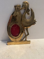- Brass Stork Themed Baby Picture Frame Heavy Duty Open Box