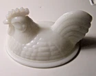 Vintage White Milk Glass Chicken Top w/Out Her Nest Farm Core 5" wide #4 Inside