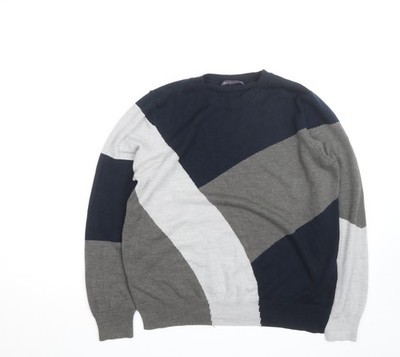 Marks and Spencer Herren Pullover Pulli Grau Geometrisch Größe L