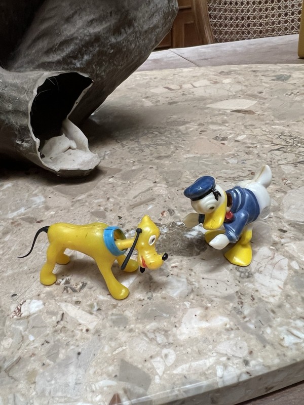 Vintage Disney Tiny Bobble heads Donald & Pluto