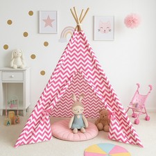 NEW KIDS TEEPEE - INDIAN TEPEE FORT FOR CHILDREN PLAY ROOM - PINK CHEVRON