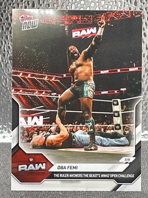 Oba Femi 2026 Topps Now WWE 31 Answers The Beast's Wrestlemania Challenge Lesnar