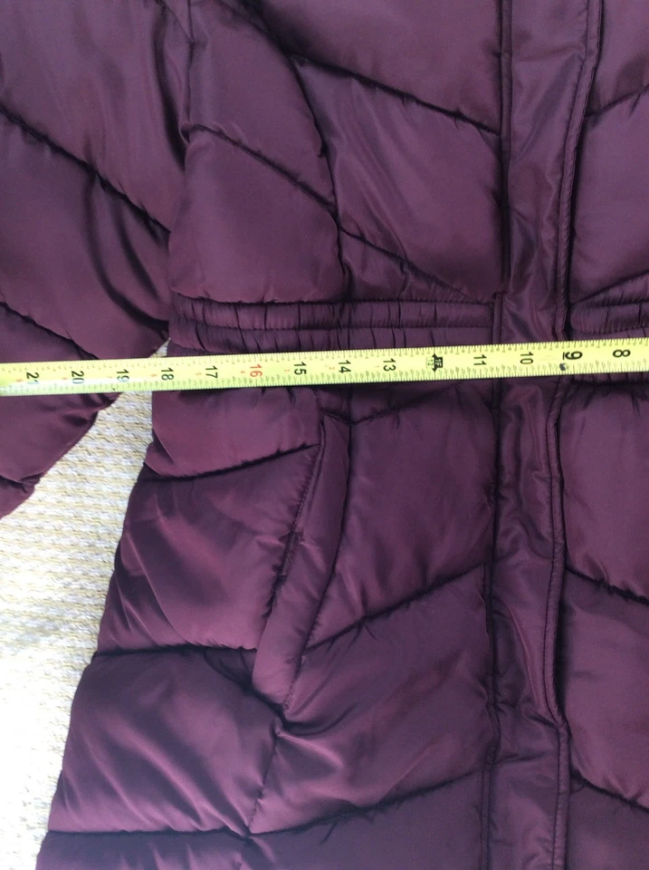 Abrigo con capucha Free Country*PUFFER para mujer talla XXL cremallera completa púrpura acolchado Foto 4 de 4