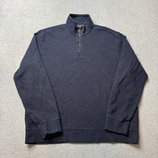 Polo Ralph Lauren Sweater Mens Large Blue Cotton 1/4 Zip Preppy Old Money Adult