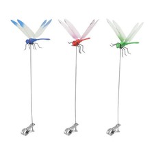 3Pcs Fake Dragonfly Rod Clip Insect Repellent 3D Artificial Dragonfly Free Ship