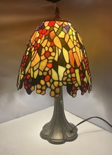 Tiffany Style Table Lamp Stained Glass Desk Lamp Reds Orange Yellow Blue