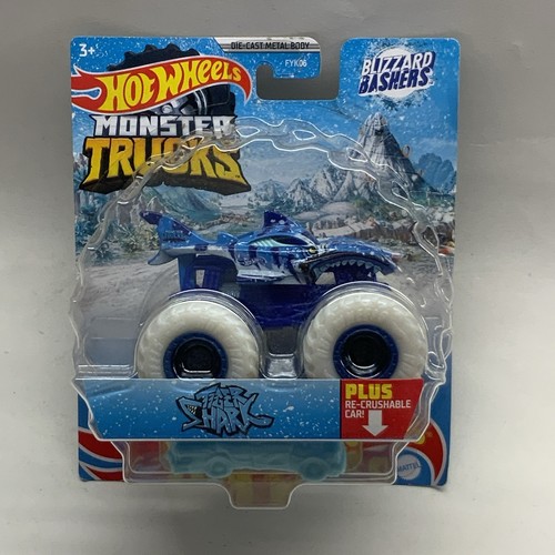 Hot Wheels Monster Trucks Blizzard Bashers Tigershark Walmart Exclusive Winter