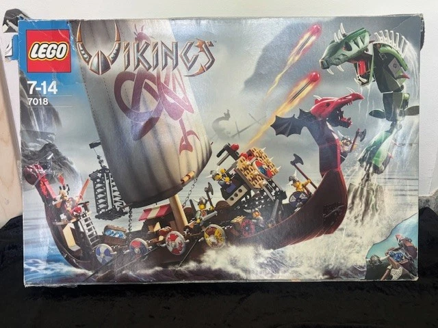 Lego Vikings 7018 - Wikingerschiff mit Seeschlange Midgardschlange OHNE FIGUREN - Bild 1 von 4