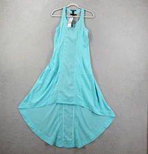 New Tank Dress Women XS Racerback Tank Hi Low Tanya Maxi Blue Green Pool Coverup