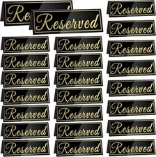 24 Pcs Reserved Table Signs Acrylic Guest Reservation black and gold 