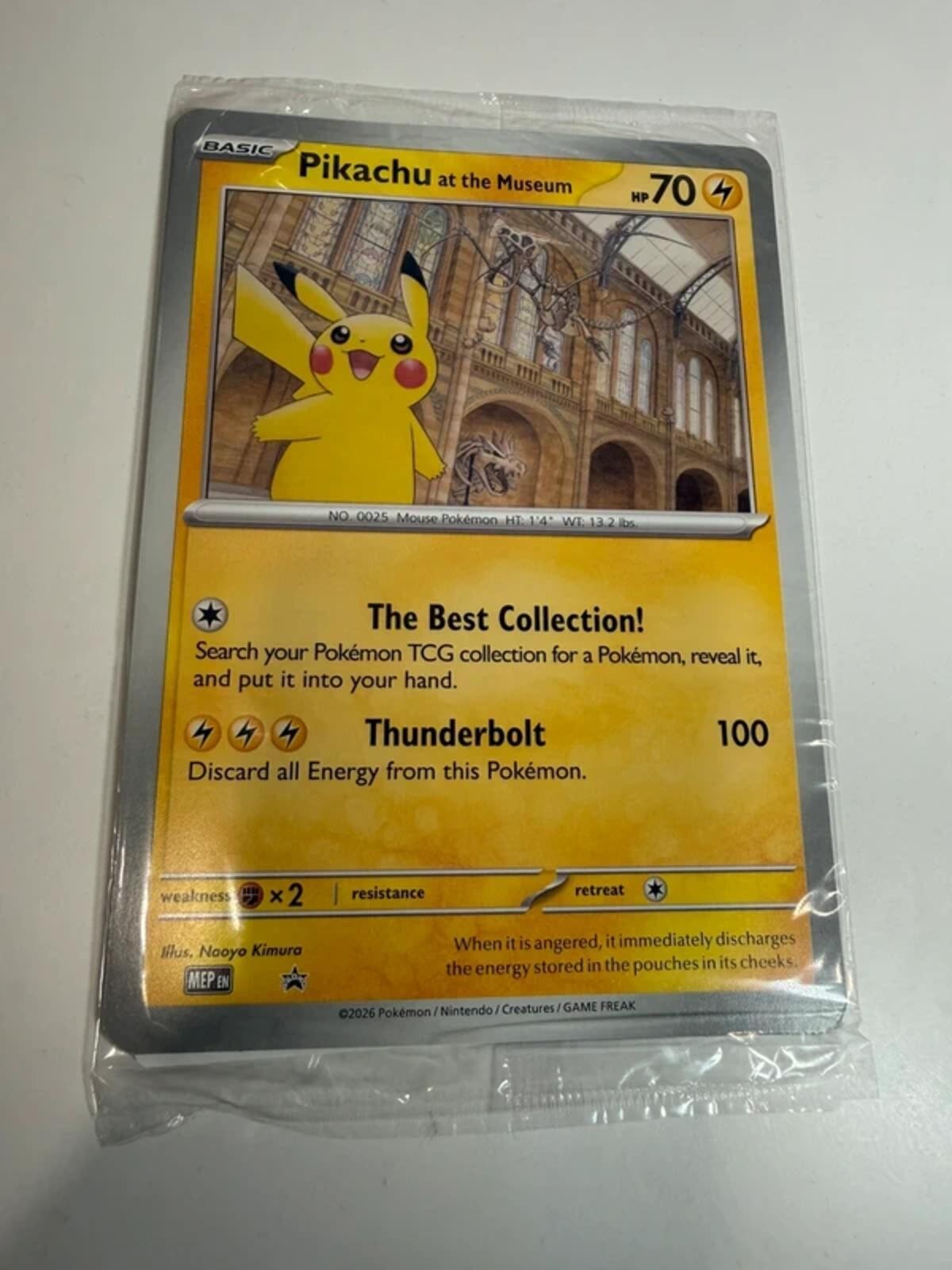 Pokemon TCG Pikachu At The Museum Jumbo Promo Card 2026 - Sealed - New
