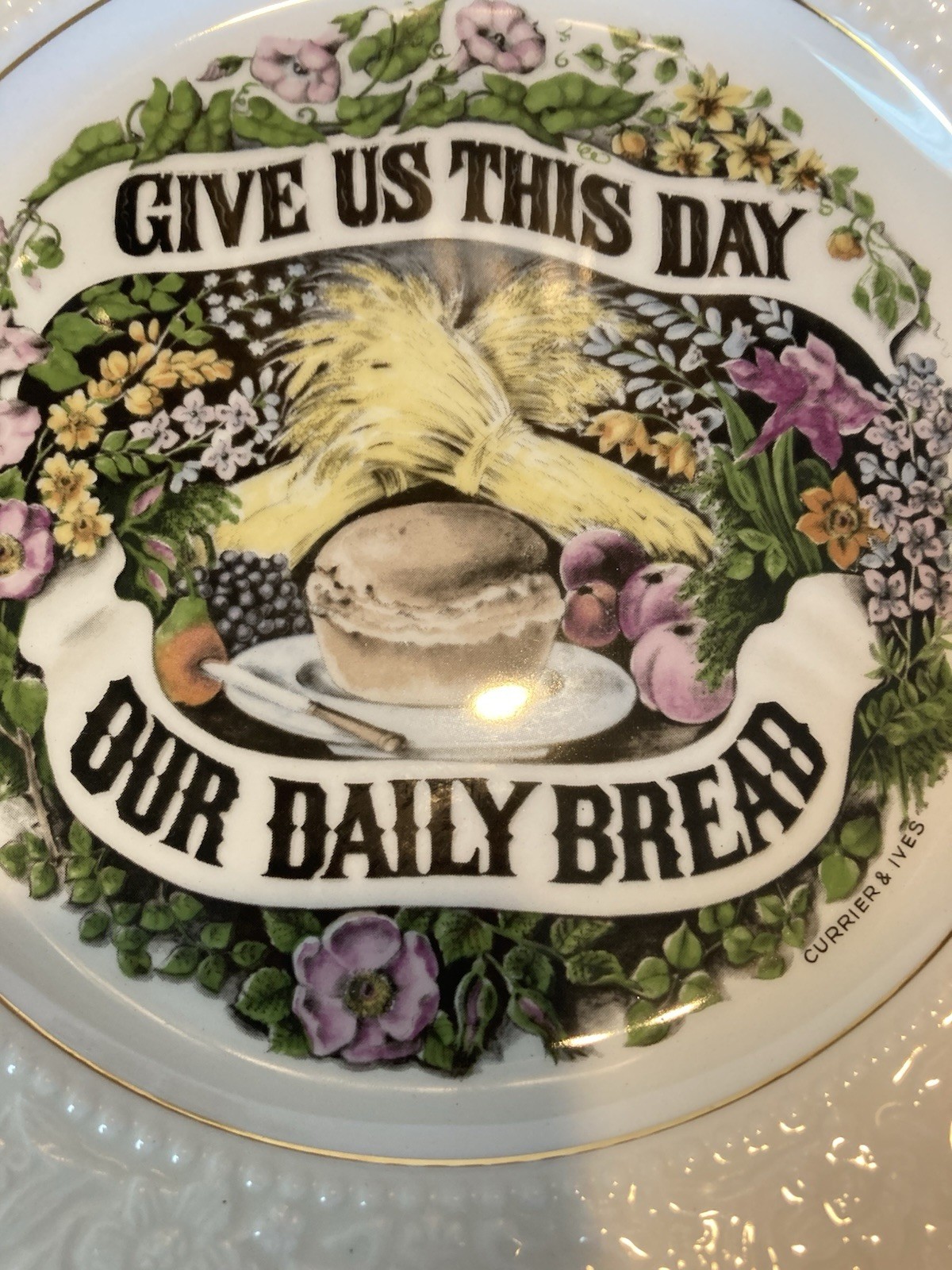 Give Us This Day Our Daily Bread Lord Nelson Pottery 8 1/4" Currier & Ives Plate