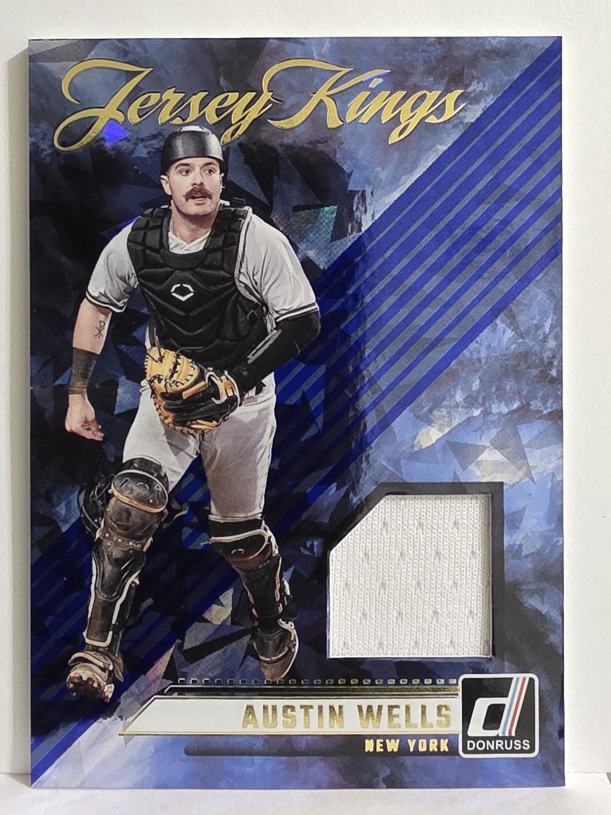 2024 Donruss #JK-AW Austin Wells Jersey Kings Blue Ice