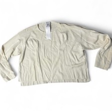 MaxMara Ivory Pure New Wool Pullover Sweater Crew Neck Regular Fit Size L