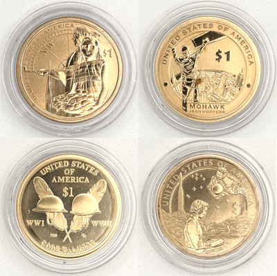 4 Coin Sacagawea Native American ''Enhanced Uncirc'' Set from Coin & Currency Sets