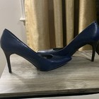 Lauren Ralph Navy Blue Leather Pointed Toe Stiletto Pump Slip On US 7.5B — photo 5
