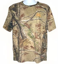Realtree Men's Sz L Camo T Shirt Crewneck Cotton Blend T-Shirt Hunting Outdoors