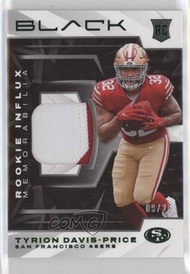 2022 Panini Black Rookie Influx Materials Emerald 9/25 Tyrion Davis-Price 12s2