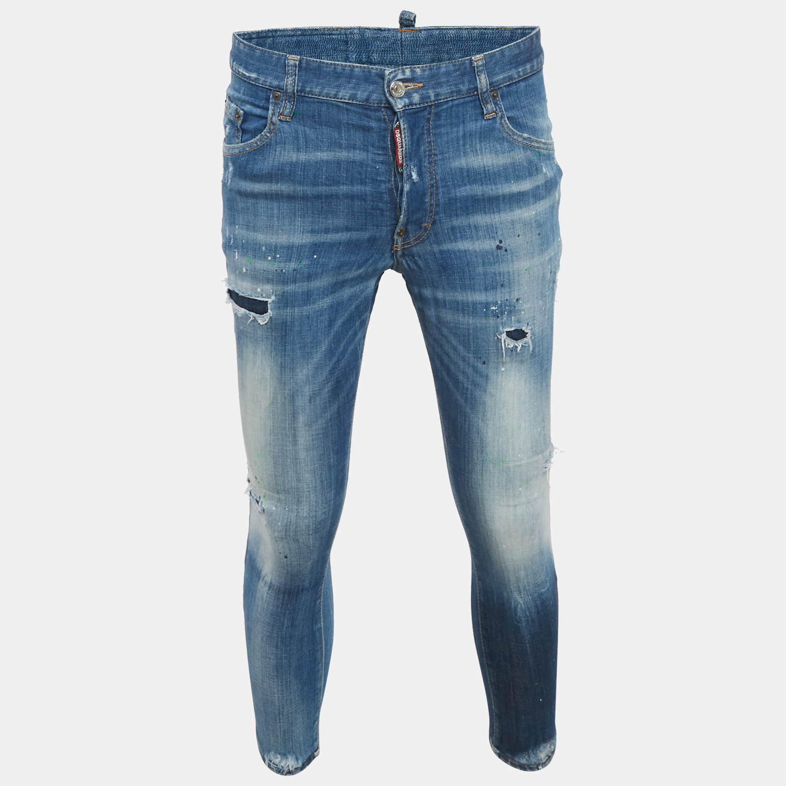 Dsquared2 Blue Denim Distressed Slim Fit Jeans LWaist 31