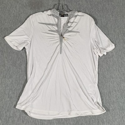 Jamie Sadock Polo Shirt Womens Medium White Mock Neck 1/4 Zip Golf Top Stretch