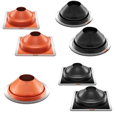 Uimoso Metal Roof Pipe Flashing Boots Multi-Size Pipe High Temp Black EDPM