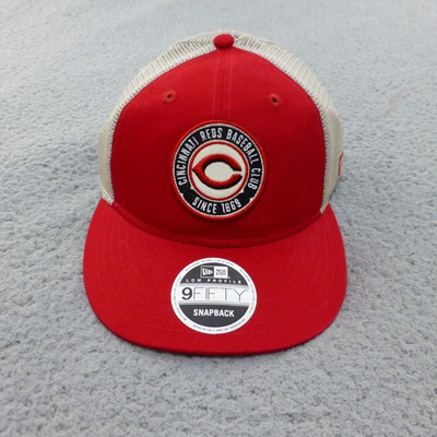 #ad Cincinnati Reds Baseball Club Snapback Hat New Era Low Profile Trucker Red Tan $29.99