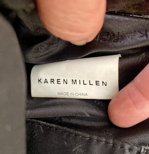 Karen Millen Clutch Purse, Black, 27x13x3cm, Black, Frilly, Designer, Logo - Picture 8 of 12